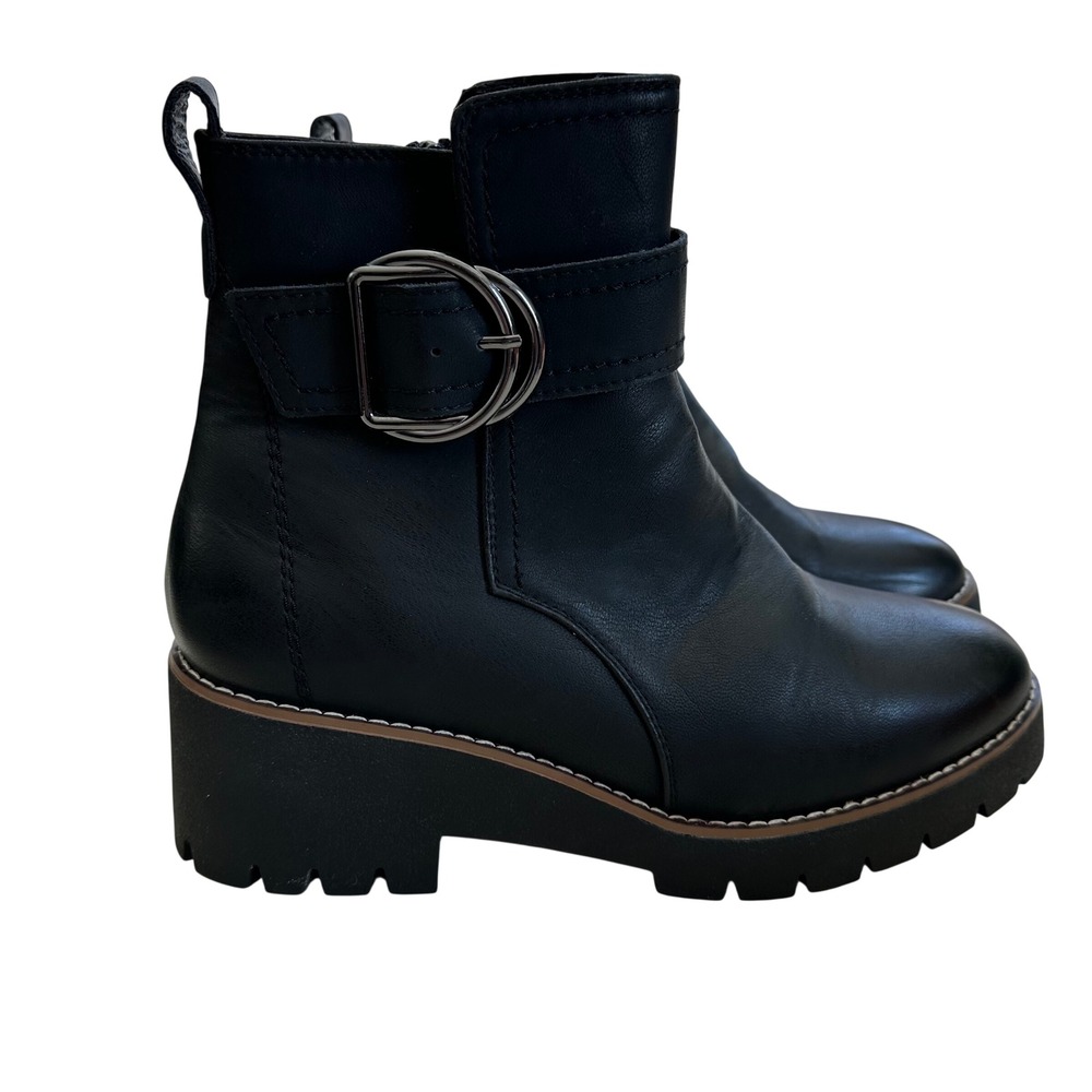 Blondo Dagger Waterproof Black Nubuck‎ Lug Sole Moto Ankle Boots Womens 9.5M